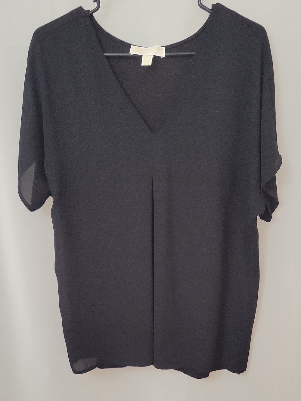 Michael Kors Black V-Neck Short Sleeve Blouse